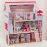 Деревянный кукольный домик "Открытый коттедж", с мебелью 16 предметов в наборе, для кукол 12 см (65054_KE)