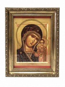 Икона Божией матери Казанская большая с кристаллами Swarovski (2130)