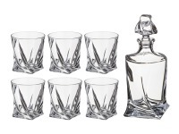 Набор для виски "квадро" 7пр.: штоф+6 стаканов 850/340 мл. высота=27/10 см. Crystal Bohemia (669-138)