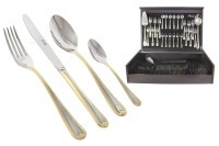 Столовые приборы, 12 перс, 75 пр, сталь, с золотистой вставкой, Santorini Gold - F-SANG/75-AL Face
