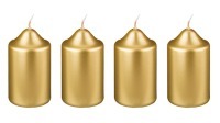 Набор свечей из 4 штук d4*8 см золотой металлик (TT-00012847)