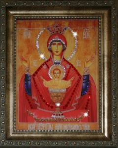 Икона Божией Матери Неупиваемая Чаша с кристаллами Swarovski (1367)