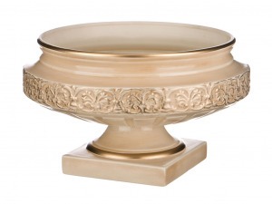 Чаша на подставке "кретенс"персиковая глянец диаметр=32 см высота=21 см Loucicentro Ceramica (742-018)