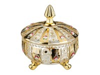 Конфетница с крышкой "lefard gold glass" диаметр=17 см. высота=21 см. Lefard (195-104)