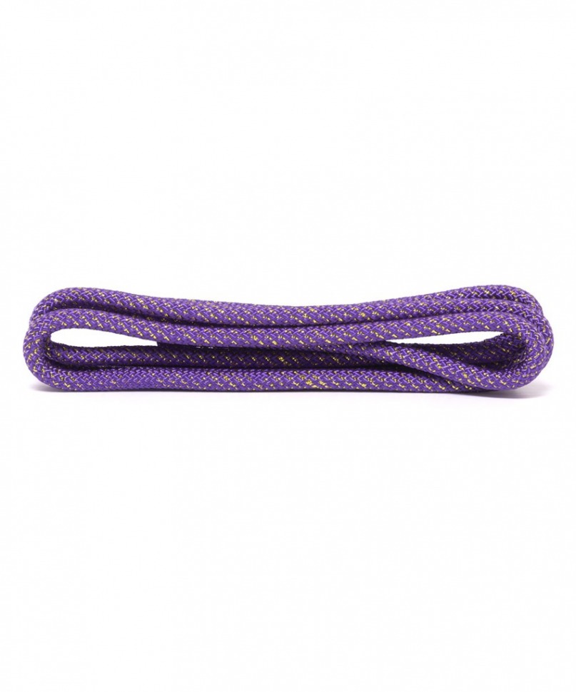 Скакалка для художественной гимнастики RGJ-304, 3м, фиолетовый/золотой, с люрексом (430404)