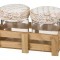 Набор банок для сыпучих продуктов из 2-х шт."home" на деревянной подставке 19*11*11,5 см (кор=24 шт. Dalian Hantai (222-080) 