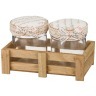 Набор банок для сыпучих продуктов из 2-х шт."home" на деревянной подставке 19*11*11,5 см (кор=24 шт. Dalian Hantai (222-080) 