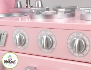 Кухня детская из дерева "Винтаж", цвет Розовый (Pink Vintage Kitchen) (53179_KE)