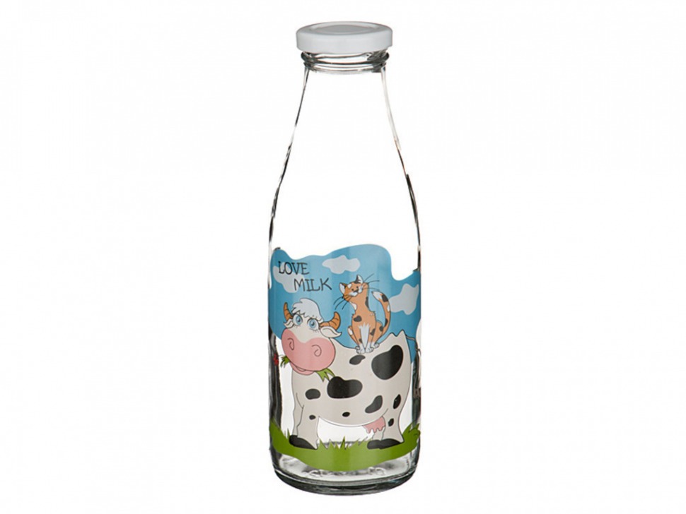 Бутылка с крышкой "love milk" 500 mл. без упаковки (кор=24шт.) Алешина Р.р. (484-421)