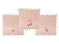 Комплект салфеток  из 3-х шт  "гуси", 40х40, вышивка ,бежевый, 100% хлопок SANTALINO (850-546-90)