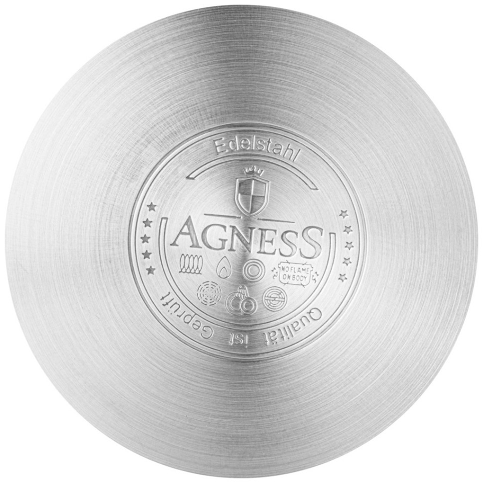Набор кастрюль agness со стеклянными крышками нержавеющая сталь 7/9/11 л. Agness (936-023)