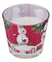 Свеча ароматизированная "happy holidays" ваниль высота=8 см. диаметр=9 см. Adpal (348-462)