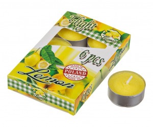 Набор плавающих свечей из 6 шт."лимон" диаметр=4 см.высота=2 см. Adpal (348-477)