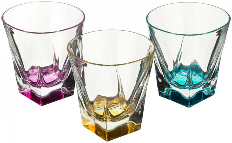 Набор стаканов для виски из 6 шт."колорс" 270 мл. высота=10 см. (кор=1набор.) RCR (305-103)