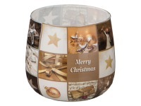 Свеча "merry christmas" высота=7 см. диаметр=6 см. Adpal (348-437)