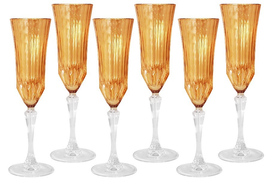 Набор: 6 бокалов для шампанского Адажио - янтарная - SM2207L-A Same