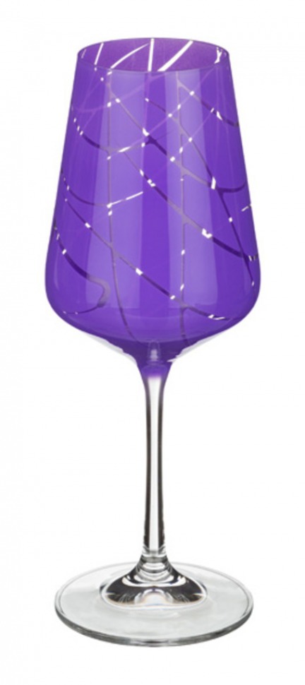 Набор бокалов для вина из 6 шт. "сандра микс" 350 мл..высота=23 см. Crystalex Cz (674-456) 