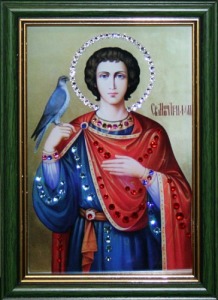 Икона Святой Трифон малая с кристаллами Swarovski (1480)