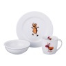 Набор посуды на 1 персону 3 пр. "зверята": кружка 300мл+тарелка 21,5см + салатник 15см. DUBI (606-835)