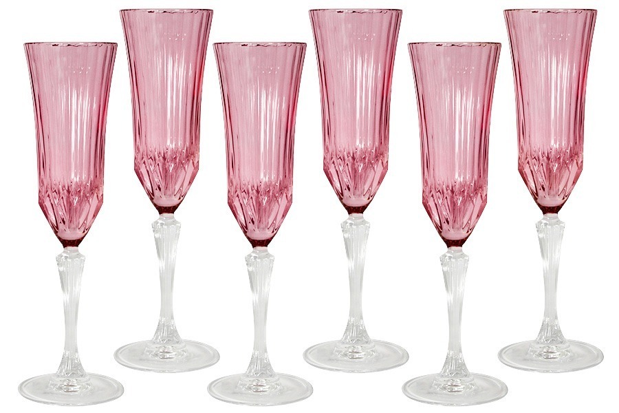 Набор: 6 бокалов для шампанского Адажио - розовая - SM2207L-P Same