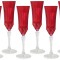 Набор: 6 бокалов для шампанского Адажио - красная - SM2207L-R Same