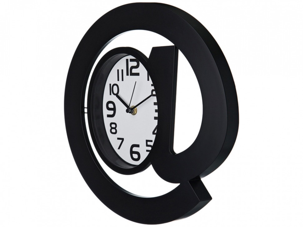 Часы настенные кварцевые "собачка" диаметр=30 см. цвет: черный циферблат 17*12 см. Lefard (220-241)