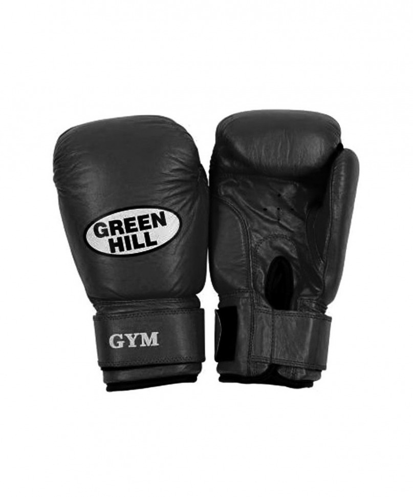 Перчатки боксерские GYM BGG-2018, 10oz, кожа, черный (4497)