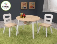 Стол + 2 стула "Сокровищница", бежевый (Round Storage Table & Chair Set) (27027_KE)