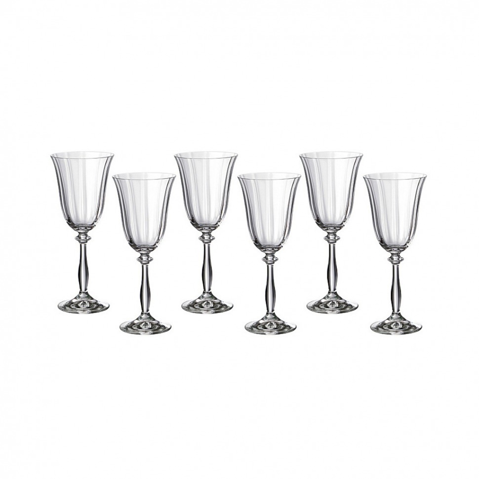 Набор бокалов для вина из 6 шт. "анжела оптик" 250 мл высота=21 см Crystalex (674-189)