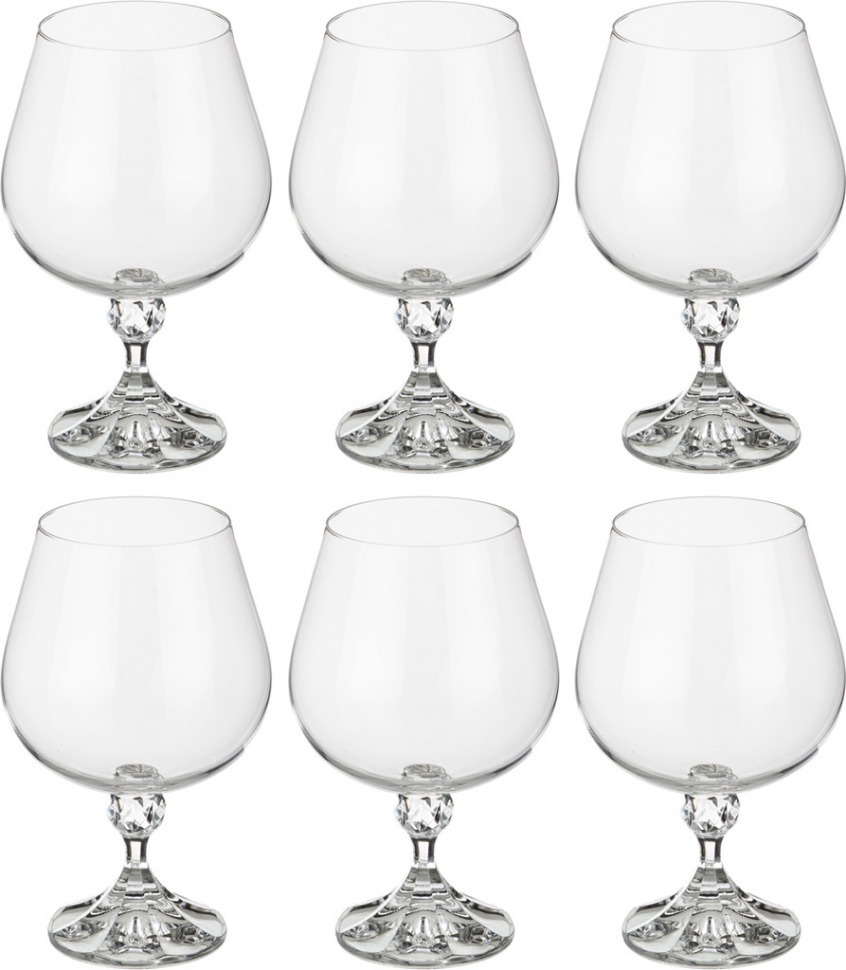 Набор бокалов для коньяка  из 6 шт. "джулия" 400 мл. высота=15 см. Bohemia Crystal (674-449)
