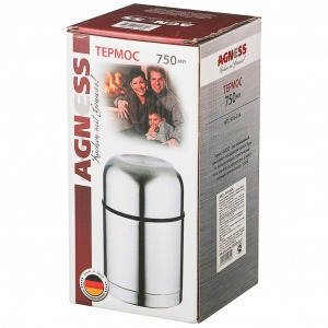 Термос agness "classic" с широким горлом 500 мл.колба нерж.сталь Agness (910-033)