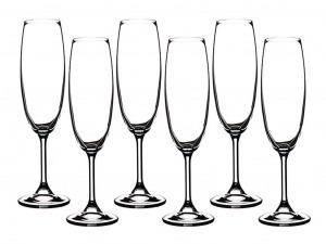 Набор бокалов для шампанского из 6 шт. "klara/sylvia" 220 мл высота=22 см Crystalite Bohemia (669-071)