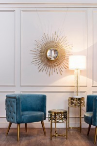 Стол журнальный стекло коричн./золото d35*50см (TT-00000173)