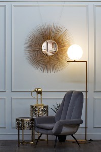 Стол журнальный стекло коричн./золото d35*50см (TT-00000173)