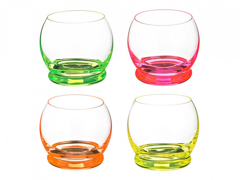 Набор стаканов из 4 шт. "neon crazy" 390 мл. высота=9 см. Bohemia Crystal (674-516)