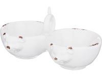 Менажница двойная "хрюшки" винтажный стиль 20*12*10 см без упаковки Lefard (125-202)