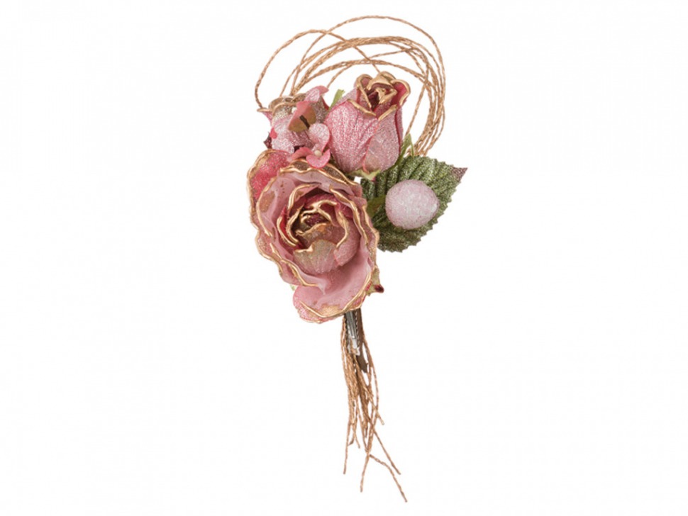 Цветок искусственный "роза" длина=23 см на клипсе Lefard (241-1814)