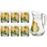 Набор для сока "лимоны" 7 пр.:кувшин+6 стаканов 1450/250 мл Pasabahce (484-484)