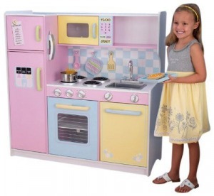 Большая детская кухня из дерева "Пастель" (Large Pastel Kitchen) (53181_KE)