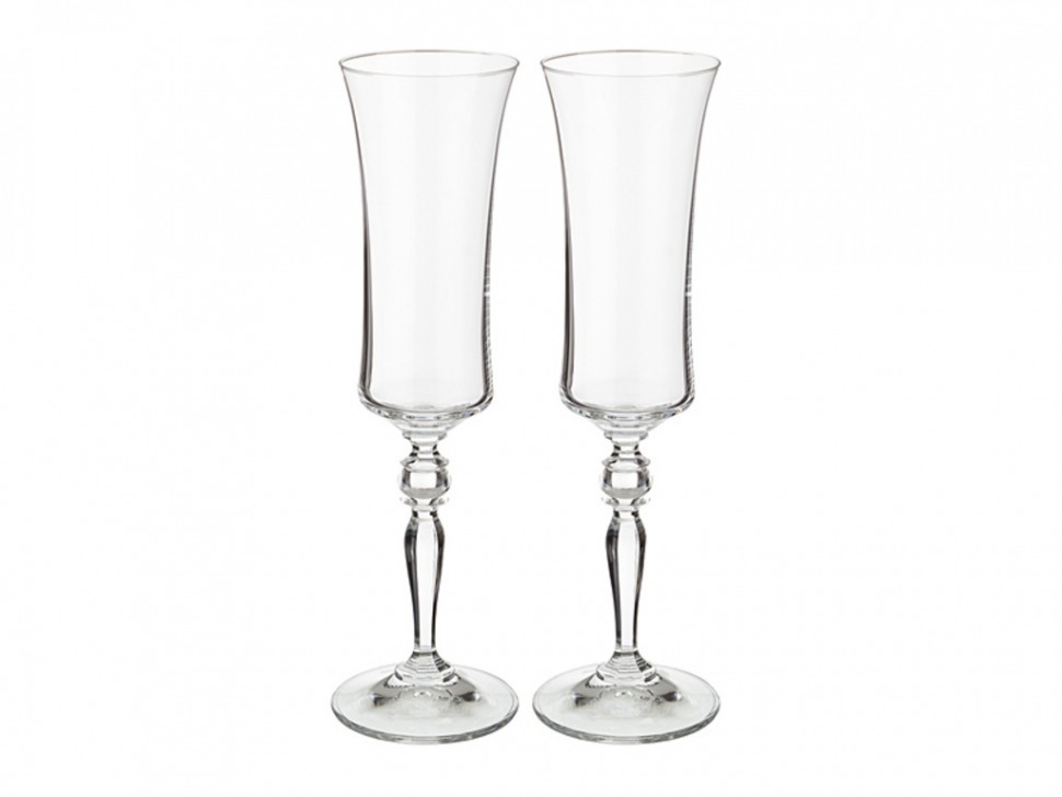 Набор бокалов для шампанского  из 2 шт. "грейс" 190 мл..высота=24,5 см. Bohemia Crystal (674-450)