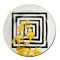 Тарелка десертная 19см желтый орнамент (6) - TT-00000314