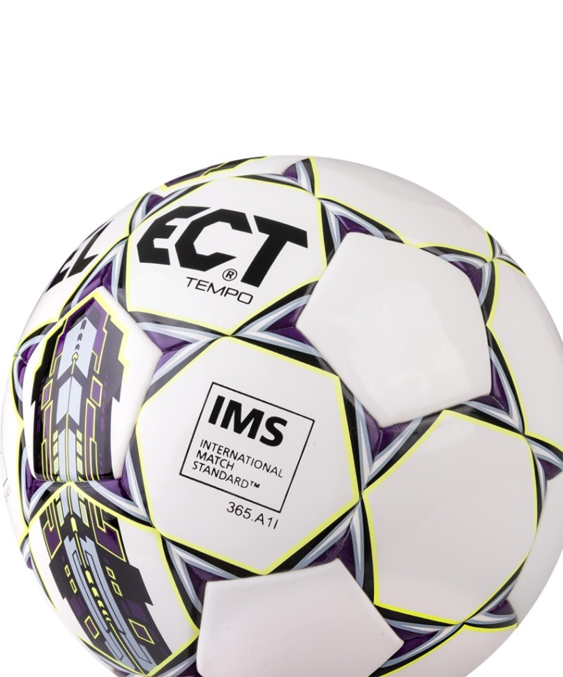 Мяч футбольный Tempo TB IMS №5 белый/фиолетовый/синий (594466)
