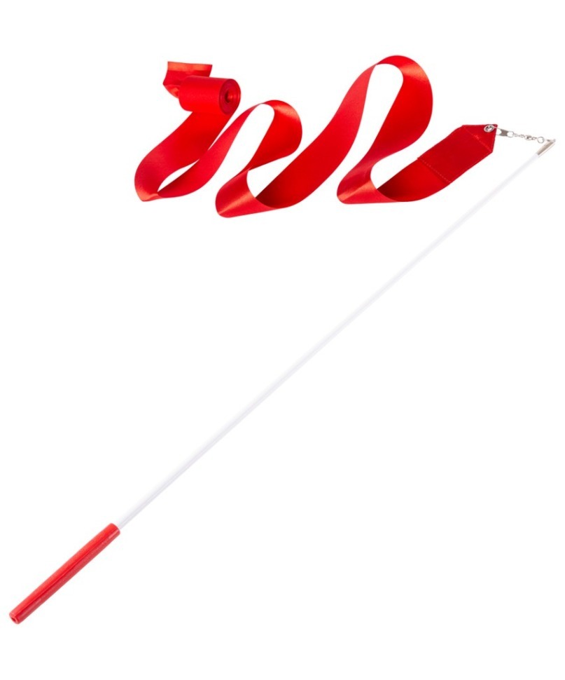 Лента для художественной гимнастики AGR-201 4м, с палочкой 46 см, красный (402172)