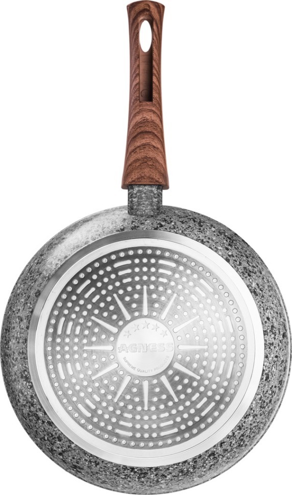 Сковорода  с антипригар."гранитным" покрытием, съемная ручка, индукц. дно, 26см Ningbo Gourmet (918-507) 
