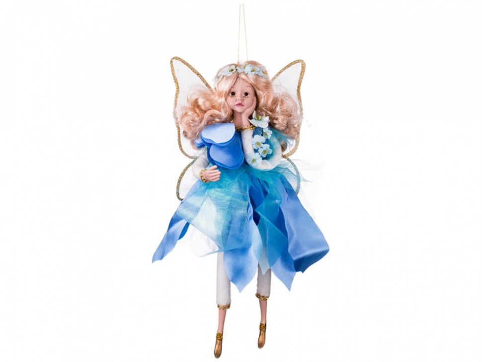 Декоративное изделие "фея-бабочка в голубом платье" высота=42 см. Lefard (856-045)