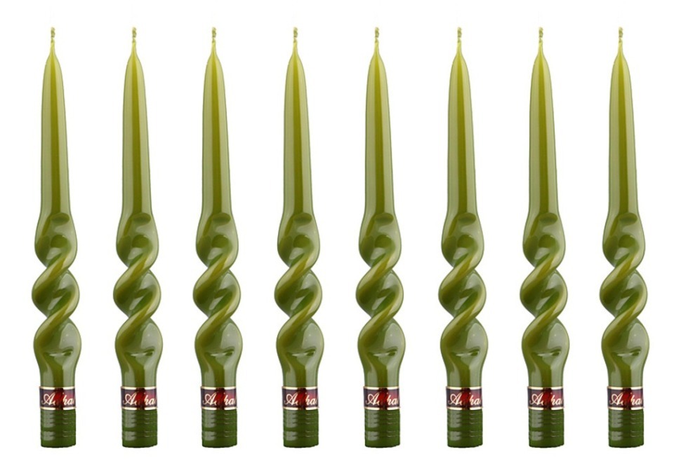 Набор свечей из 8 шт."альфа" 8 шт.зеленый высота=23 см. Adpal (348-444)