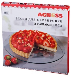 Тортовница вращающаяся "хайтек" 32*2,5 см. Agness (357-100)