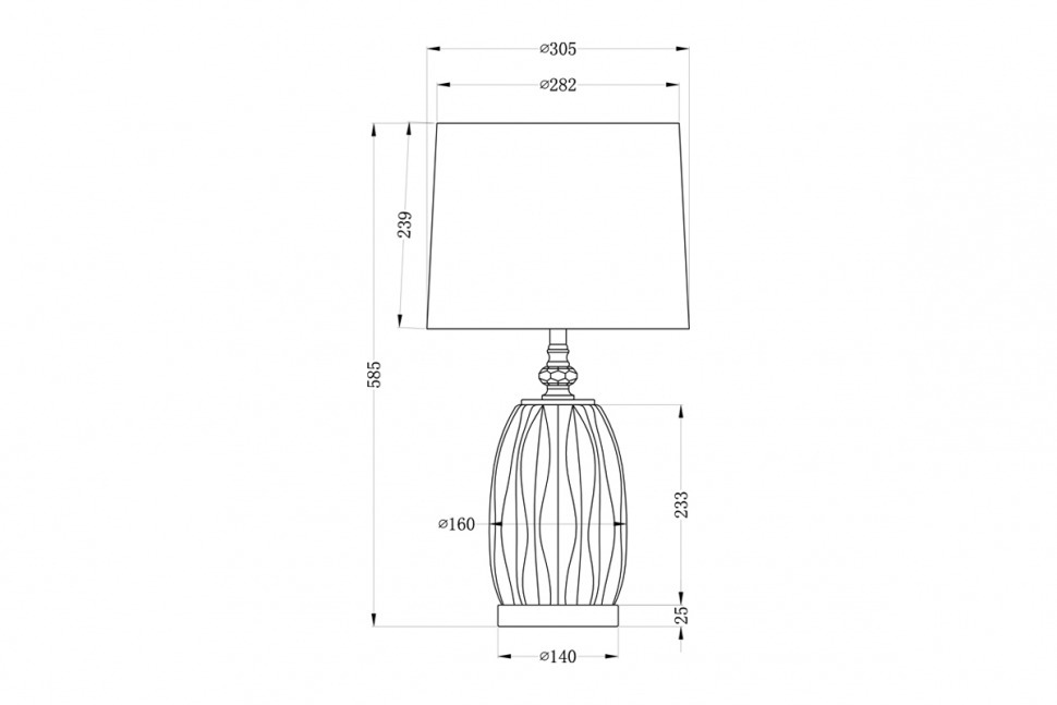 Лампа настольная плафон серый Д40 В66(2) (TT-00000896)