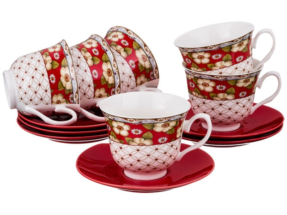 Чайный набор на 6 персон 12пр. 220 мл. Porcelain Manufacturing (165-378) 