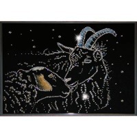 Картина Овечка и козел с кристаллами Swarovski (1470)